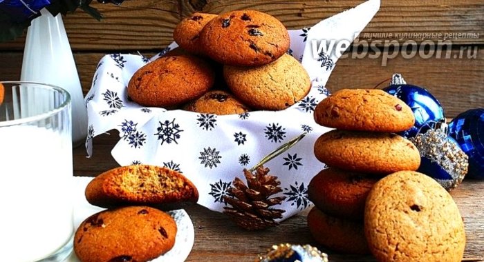 Овсяно-ржаное печенье с клюквой