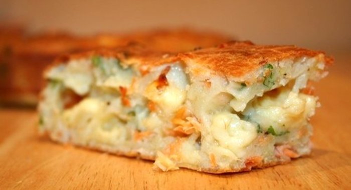 Пирог с горбушей и картошкой