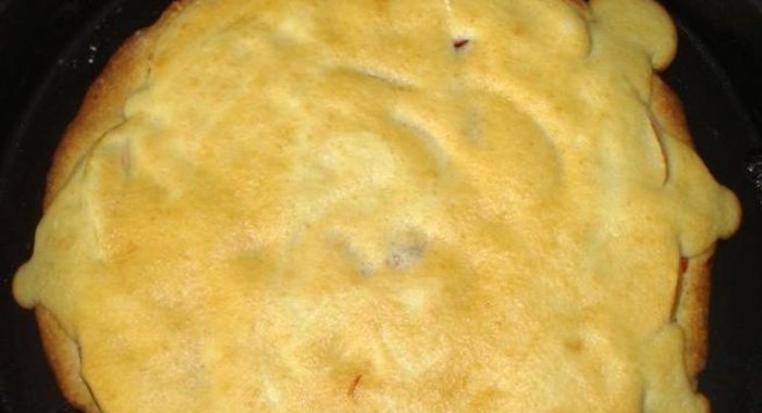 Вкусный яблочной пирог с бисквитным покрытием