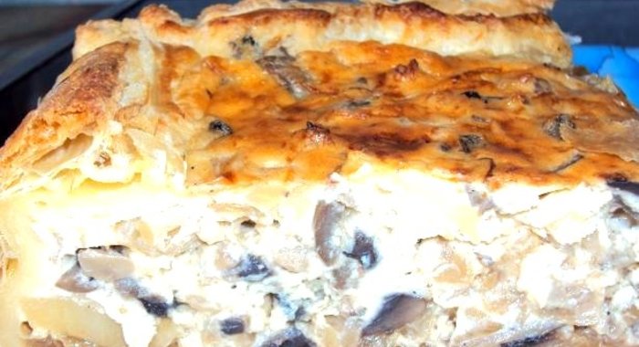 Пирог с грибами заливной