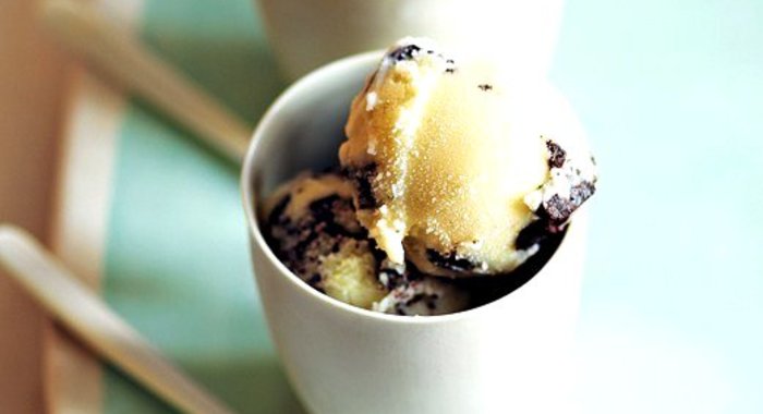 Мятное мороженое с кусочками шоколада