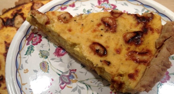 Тыквенный пирог на песочном тесте с горгонзолой