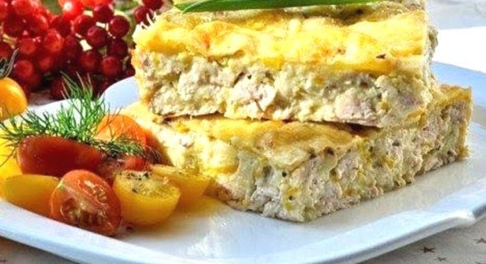 Легкий куриный пирог-запеканка