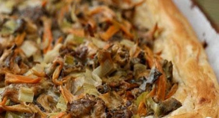 Пирог с лисичками и картофелем