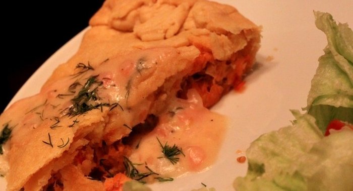 Пирог с брюшками сёмги