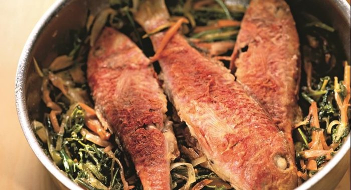 Барабулька и рагу с укропом