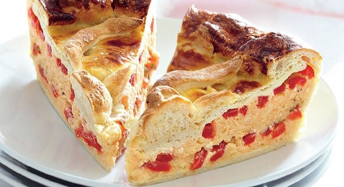 Пирог с сыром и перцами