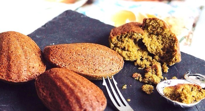 Мадлен с чаем матча