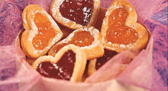 Печенье-сердечки с джемом