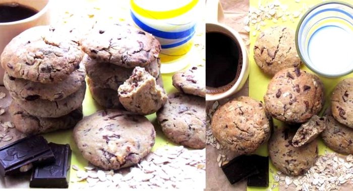 Овсяное печенье с имбирем и шоколадной крошкой