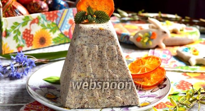 Творожная пасха с апельсиновыми корочками и двумя видами шоколада