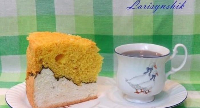 Бисквит двухцветный в мультиварке