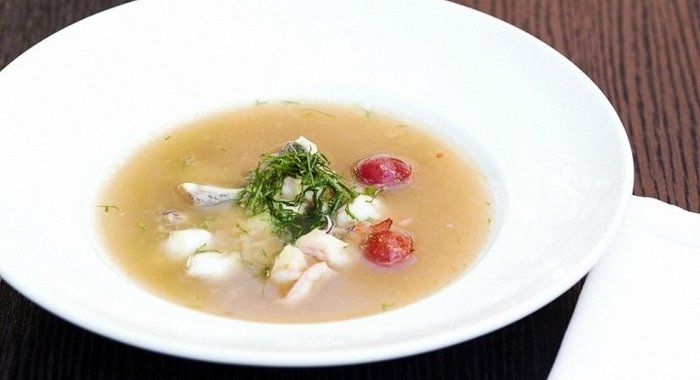 Суп из дорады и морепродуктов