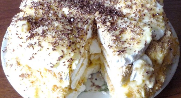 Торт из зефира с печеньем