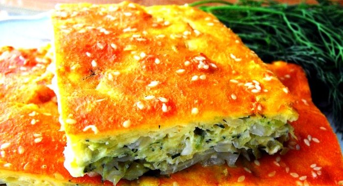 Капустный пирог на сметане