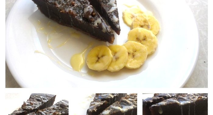 Брауни с бананом и сгущеным молоком