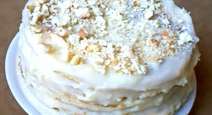 Ванильный торт на сковороде